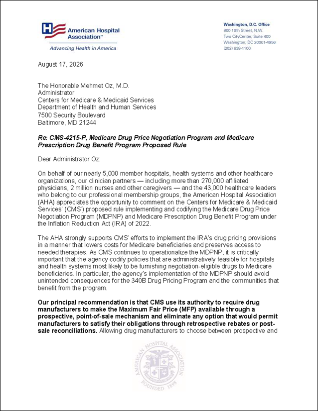 HHA Comments on the CMS Medicare Drug Price Negotiation Program and Medicare
Prescription Drug Benefit Program Proposed Rule