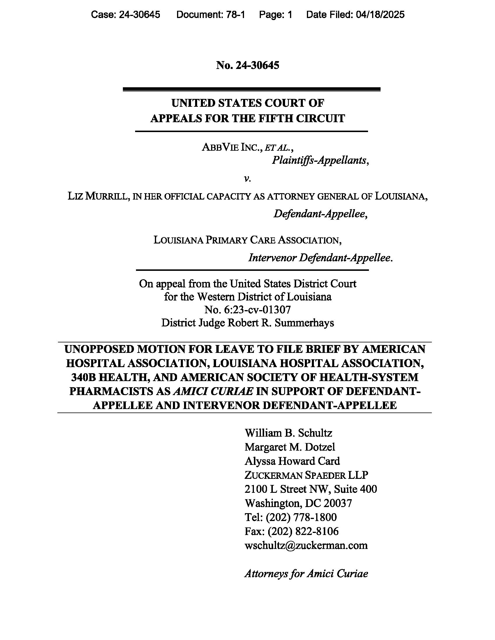Cover AbbVie Amicus Brief