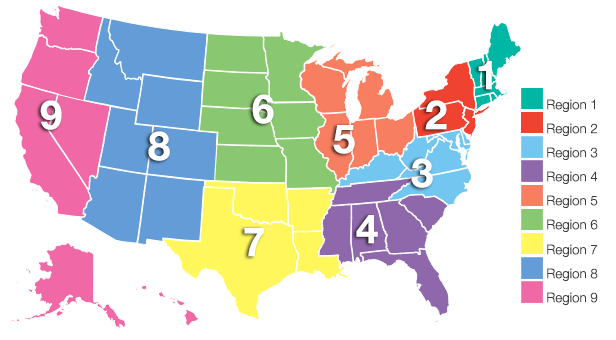 AHRMM Chapters Region Map